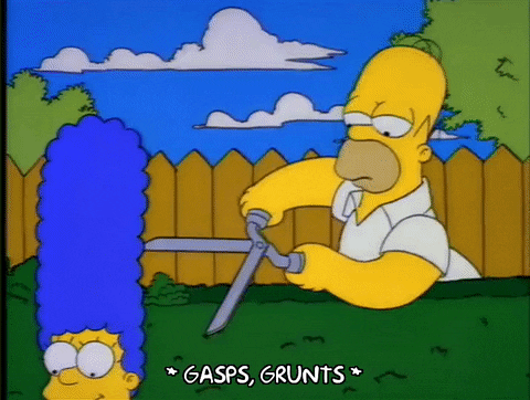 Homer cutting marges hair gif