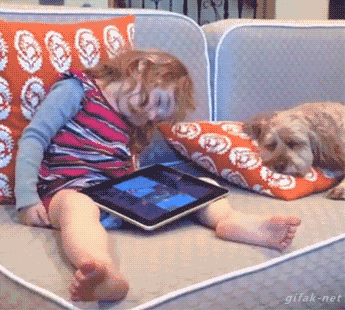 Girl Fall Asleep on the Couch and Dog Woke Up