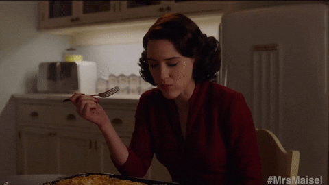 Hungry Rachel Brosnahan GIF by The Marvelous Mrs. Maisel - Find & Share on GIPHY