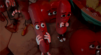 wtf terrified hot dogs wtf sausage party