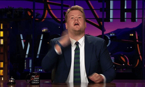 Gif of James Corden taking a bow.