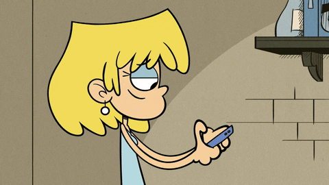 personagem de desenho animado digitando muito rápido em um celular