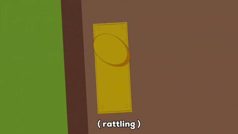 South Park door rattling doorknob door knob GIF