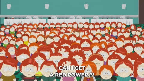 Image result for cartman red power gif