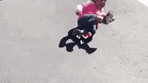 Kid afraid of Shadow Funny Gif