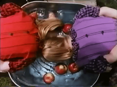 Mary Kate And Ashley Olsen Bobbing For Apples GIF
