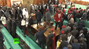 Uganda Parliament Fight in funny gifs