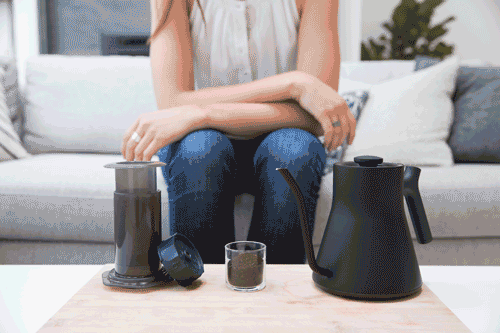 Brewing immersion aeropress with prismo