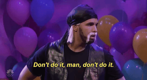 Drake dressed as Hulk Hogan at a prom saying, 