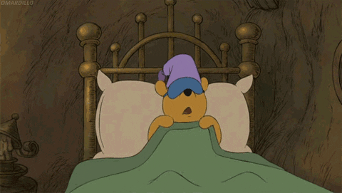 Winnie The Pooh Sleeping Comfortably in Bed