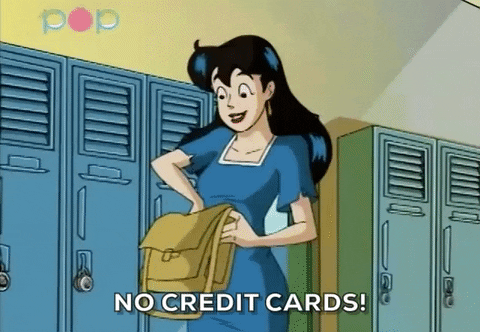 Image result for NO CREDIT CARDS GIF GIPHY