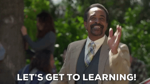 GIF of man saying "Let's get to learning"