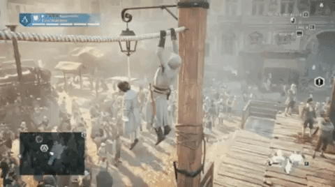 Alive Hanged Man in gaming gifs