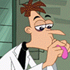 Doofenshmirtz blowing ballons