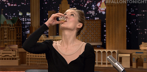 Rosamund Pike Drinking GIF by The Tonight Show Starring Jimmy Fallon - Find & Share on GIPHY