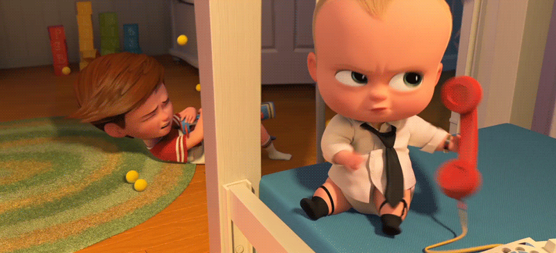 The Boss Baby baby talking phone surprise