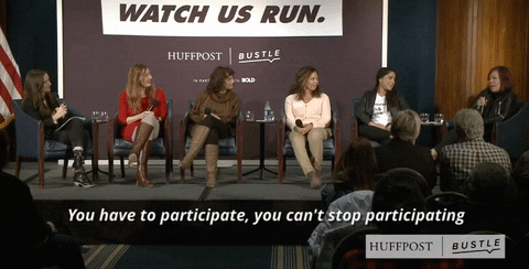 Womens Rights Bustle GIF by WatchUsRun
