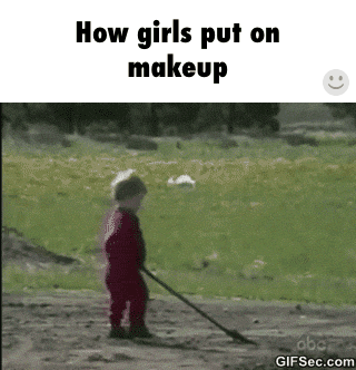 How Girl Put Makeup in funny gifs