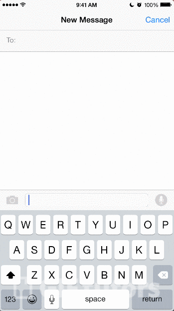 GIF of texting iphone showing different options of bullet points