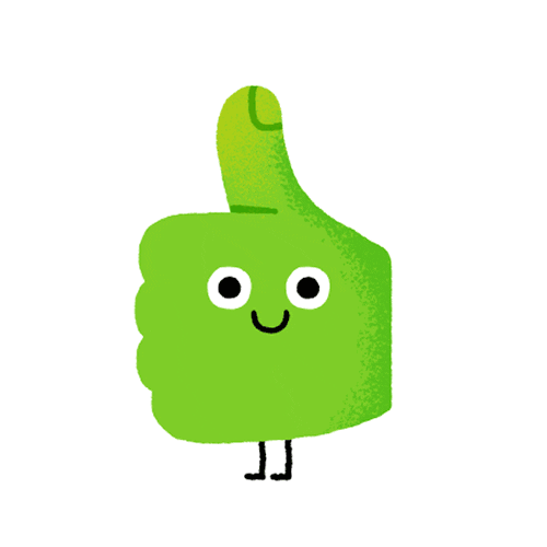 Smiley green hand giving you a thumbs up