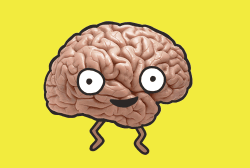 brain with eyes and mouth bouncing 