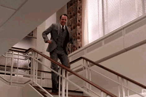 Image result for falling down the stairs gif