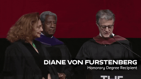 Diane Von Furstenberg Hair Flip GIF by The New School