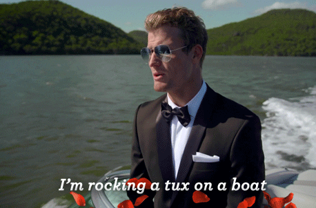 The Bachelor Australia thebachelorau douche tux im rocking a tux on a boat