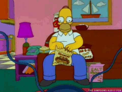Homer Simpson snacking