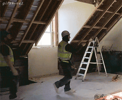 Construction Teamwork in funny gifs