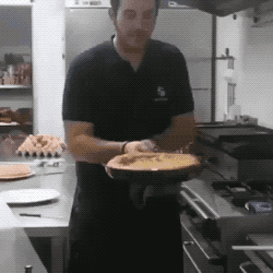Flipping an omelette in funny gifs