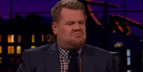 The Late Late Show with James Corden grossed out stank face stink face james corden