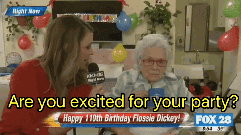 Mashable birthday old unimpressed flossie dickey