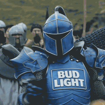 bud light knight with atomic sword