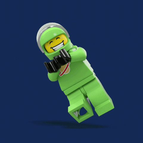 lego space man clapping
