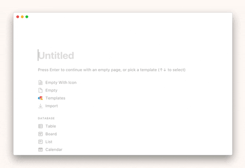 Añadir un calendario en Notion que ocupe toda una página