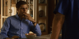 Michael Cera smoking a cigarette (or weed)
