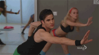 darren criss exercise blaine anderson gym working out
