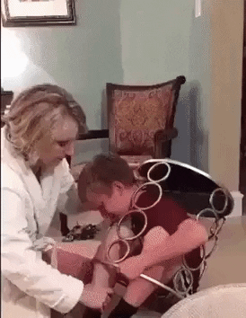 Laughing in serious situation in funny gifs