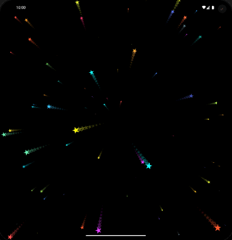 Filled shapes with trails