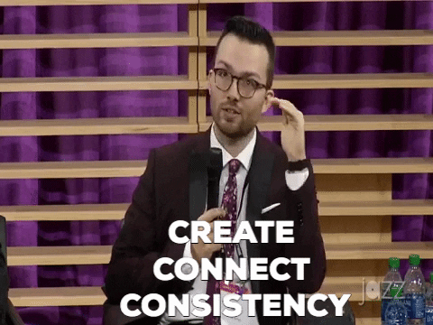 GIF Create, connect, consistency. Important things to remember if you want to succeed on TikTok.