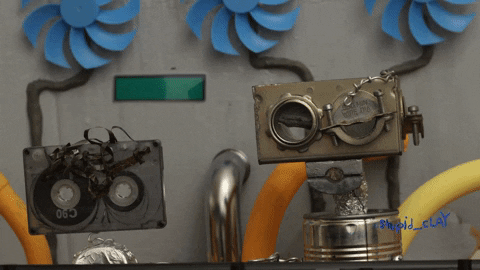 GIF of robots hanging out
