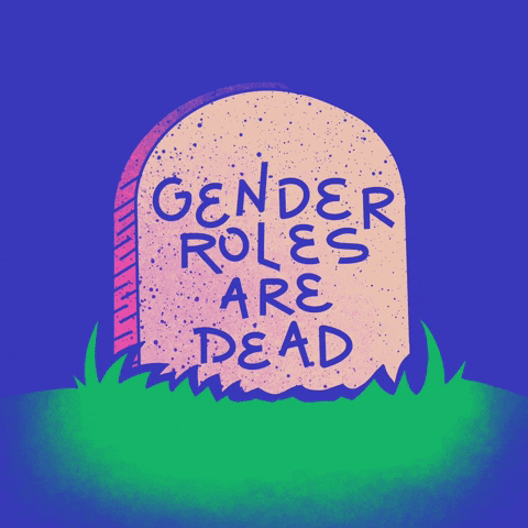 A tomb stone with the words "Gender rules are dead".