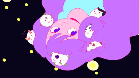 bee puppycat cat gifs kawaii animated giphy puppy fun happy
