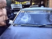 Man repair windshield with simple trick in funny gifs