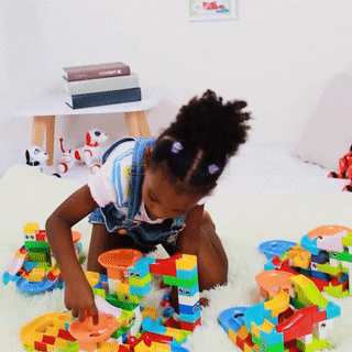 Marbly Run Circuit de Course de Billes à Construire compatible Lego et Duplo