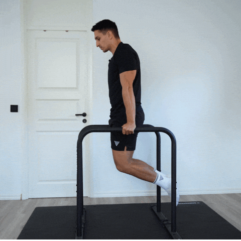 negative dips exercise demonstration