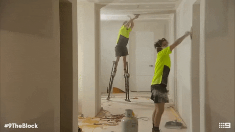 Stilts Sanding GIF by theblock - Find & Share on GIPHY