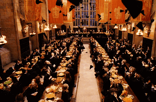 End of the Year feast in Harry Potter gif