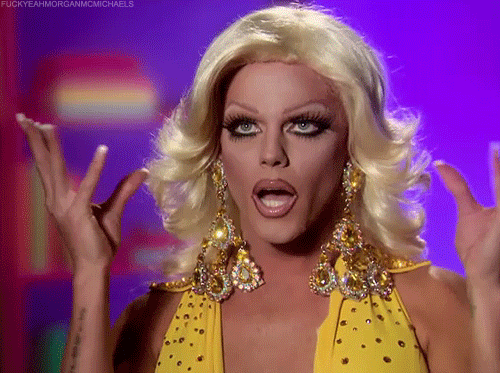 Morgan McMichaels looking frustrated and sighing with her hands clenching to points